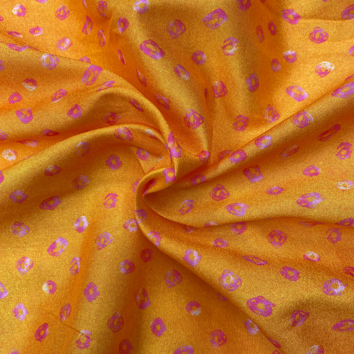 0.75 Meter- Bandhani print on silk fabric