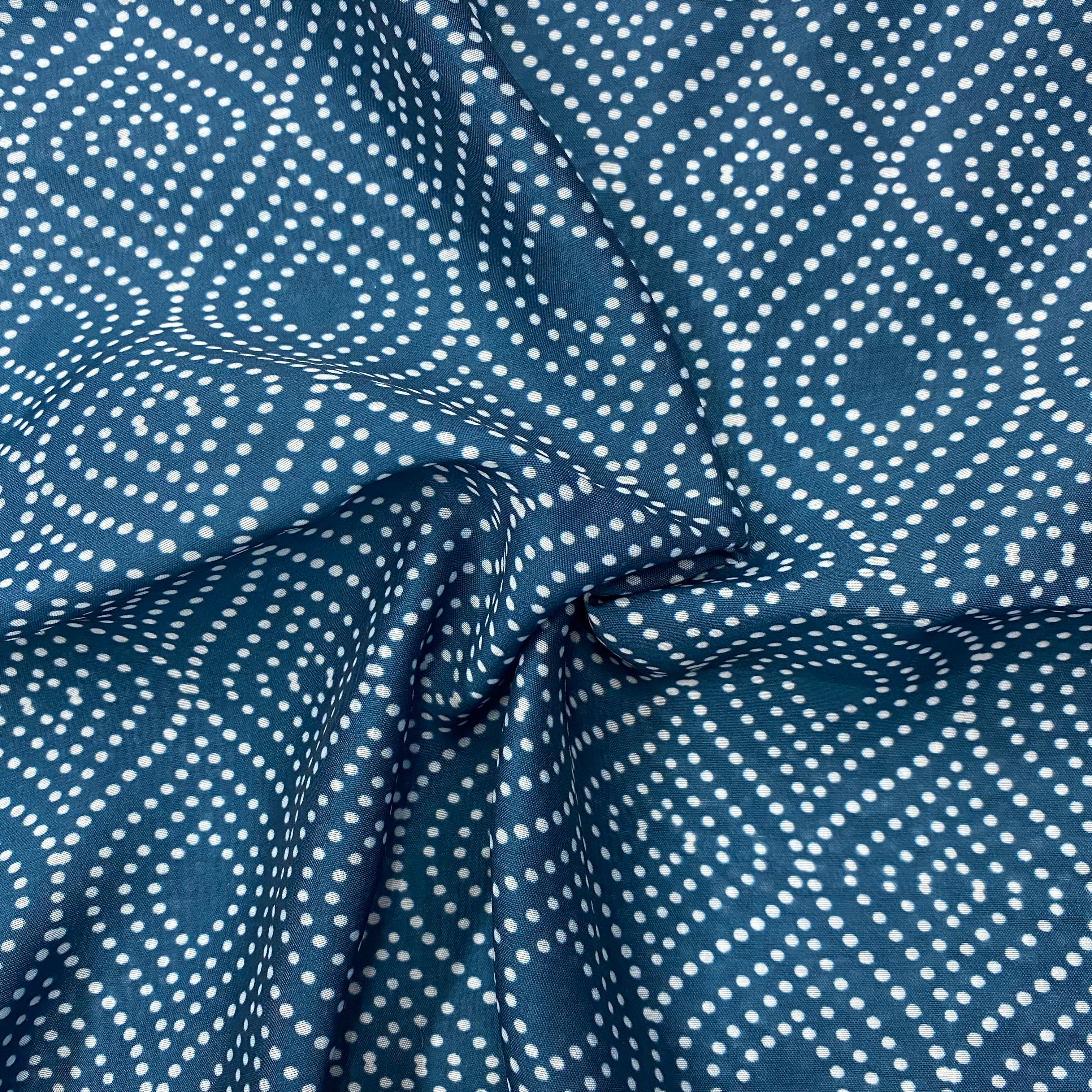 1.25 Meter - Dotted abstract print on Linen Satin