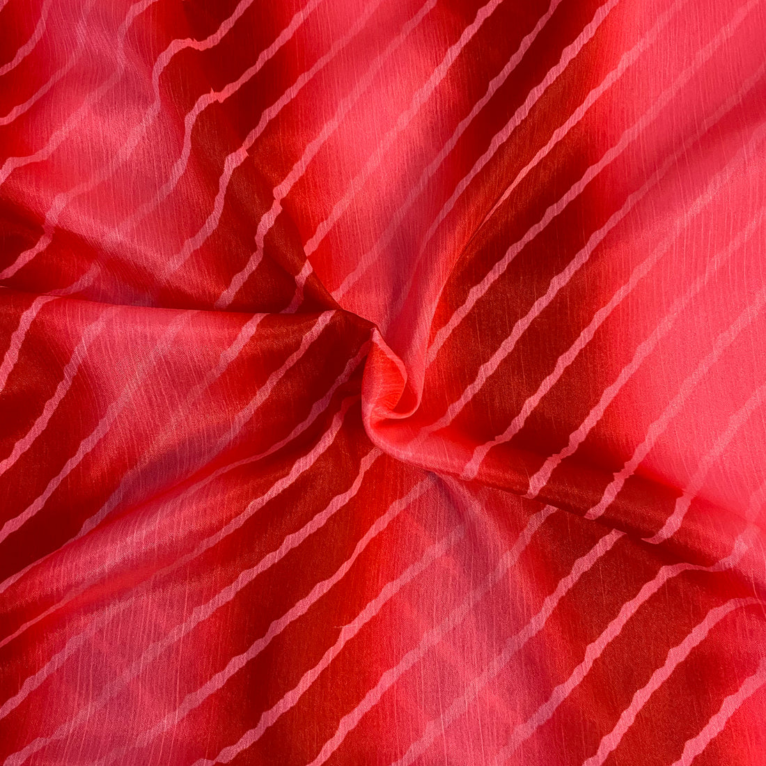Leheriya with contrast shades on Chinon fabric per meter