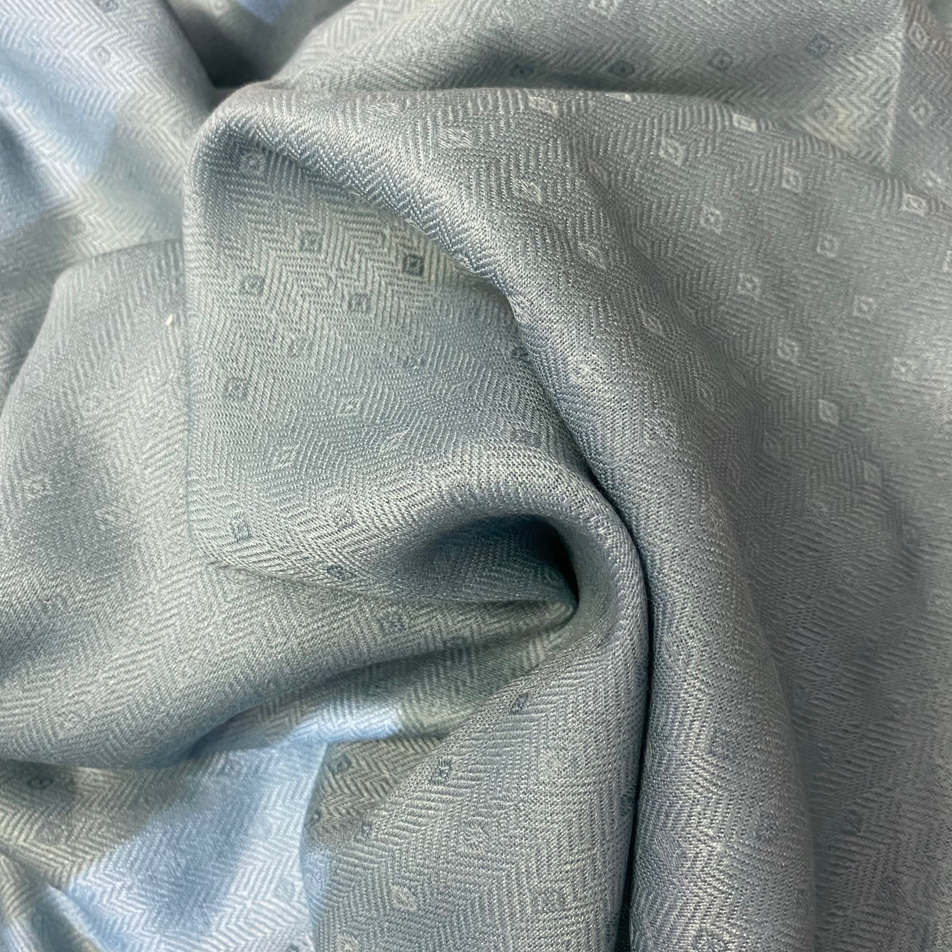 1 Meter - Pashmina dull plain blue coloured fabric