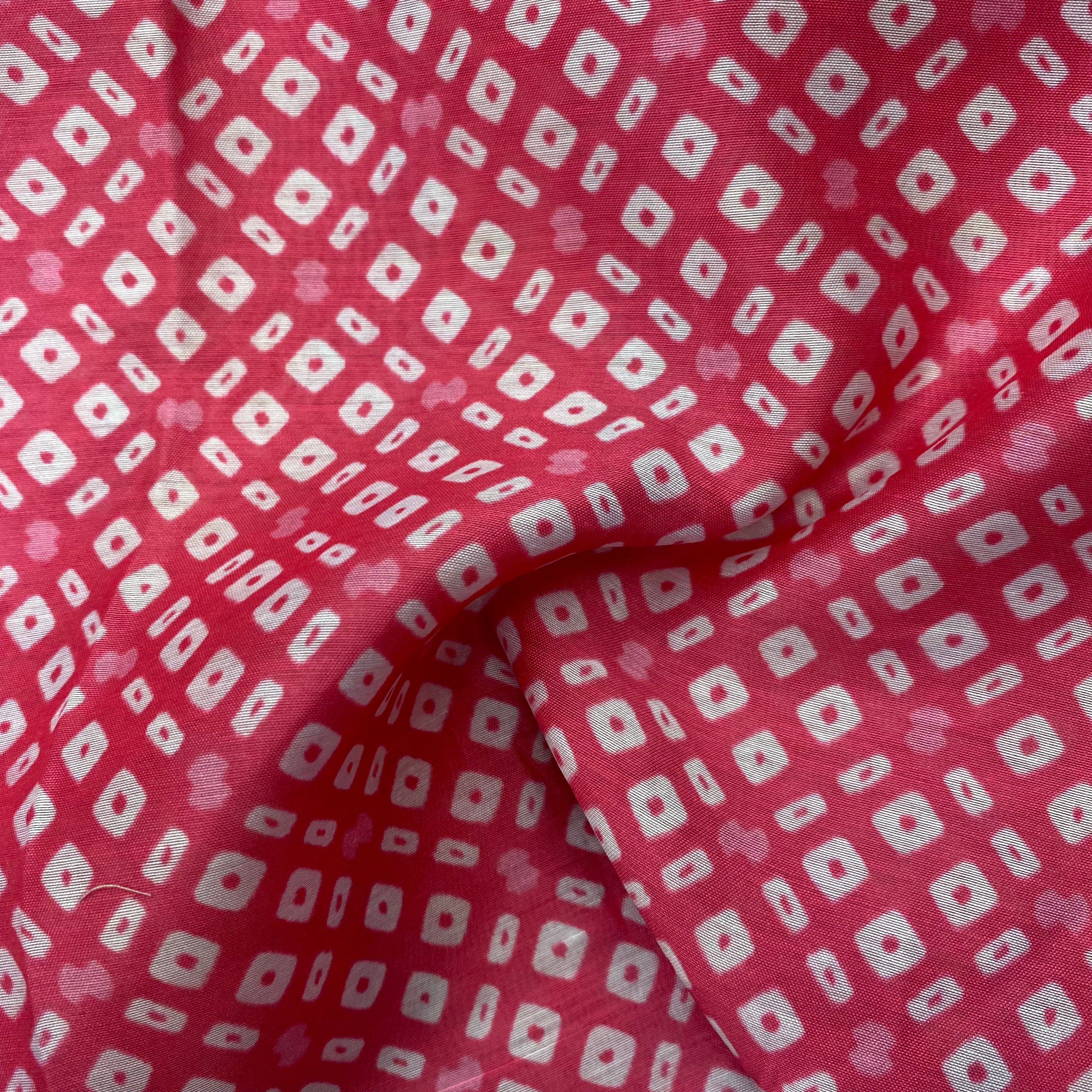 0.75 Meter - Bandhani print on chanderi fabric