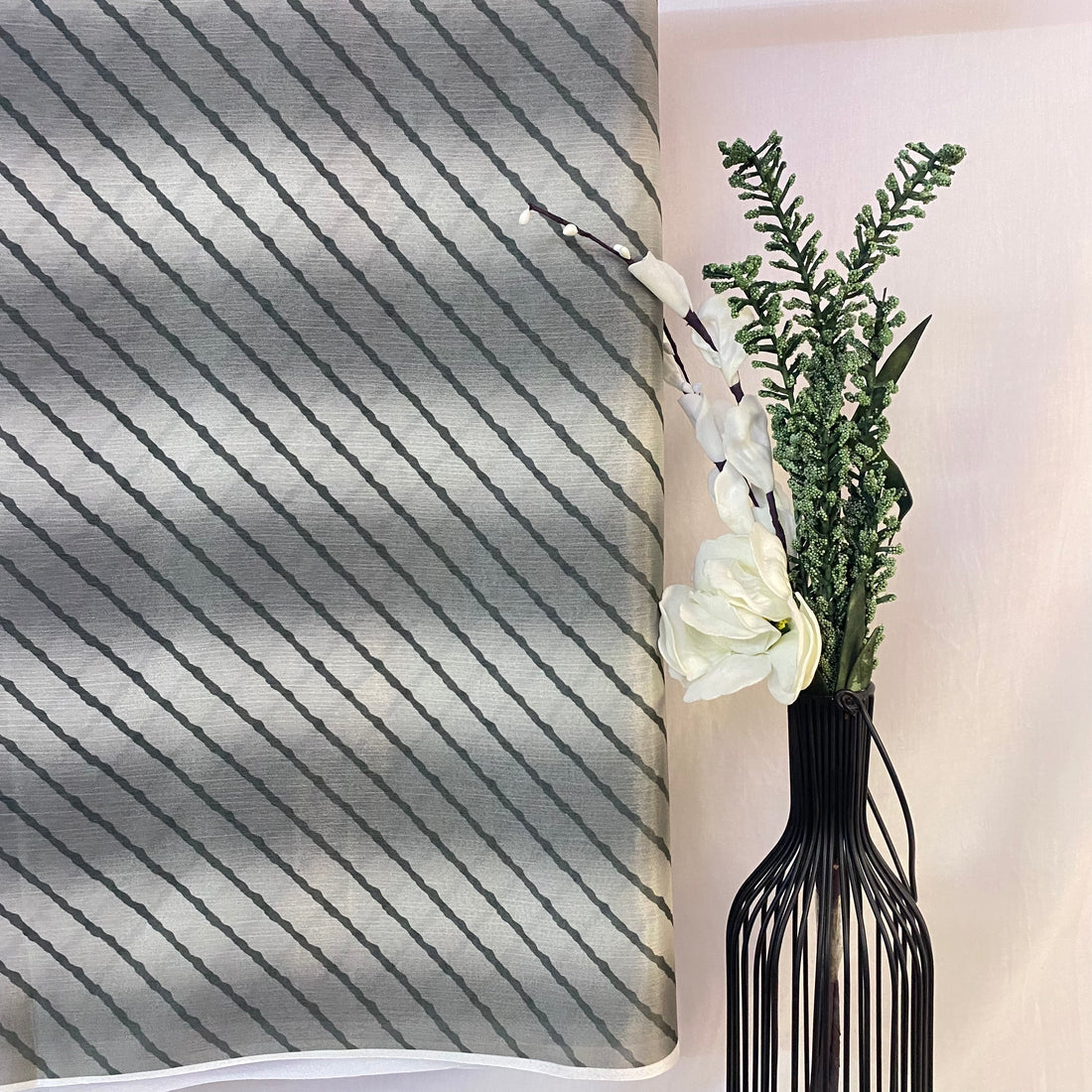 Leheriya with contrast shades on Chinon fabric per meter
