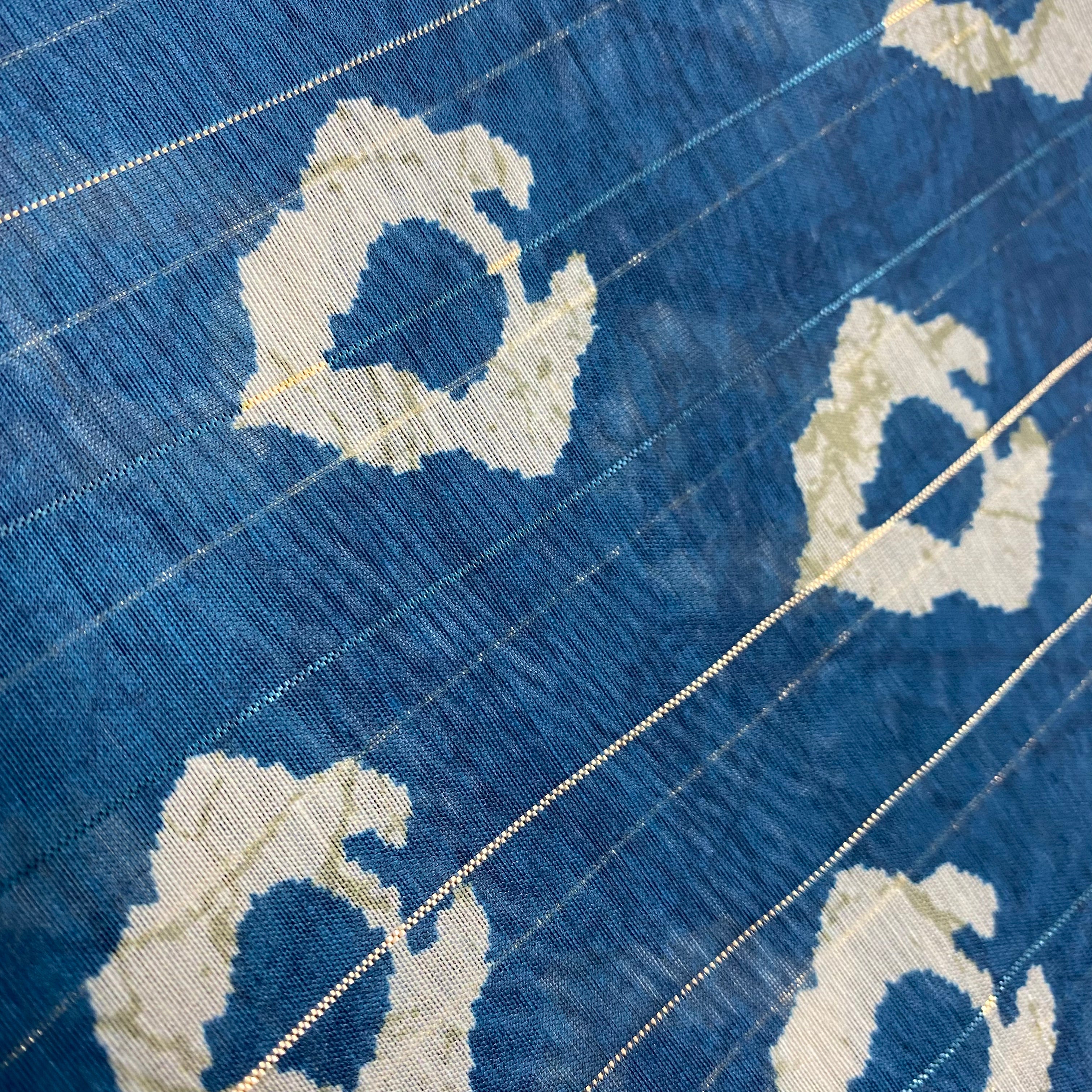 2 Meter Big bandhani print on Lurex Chanderi