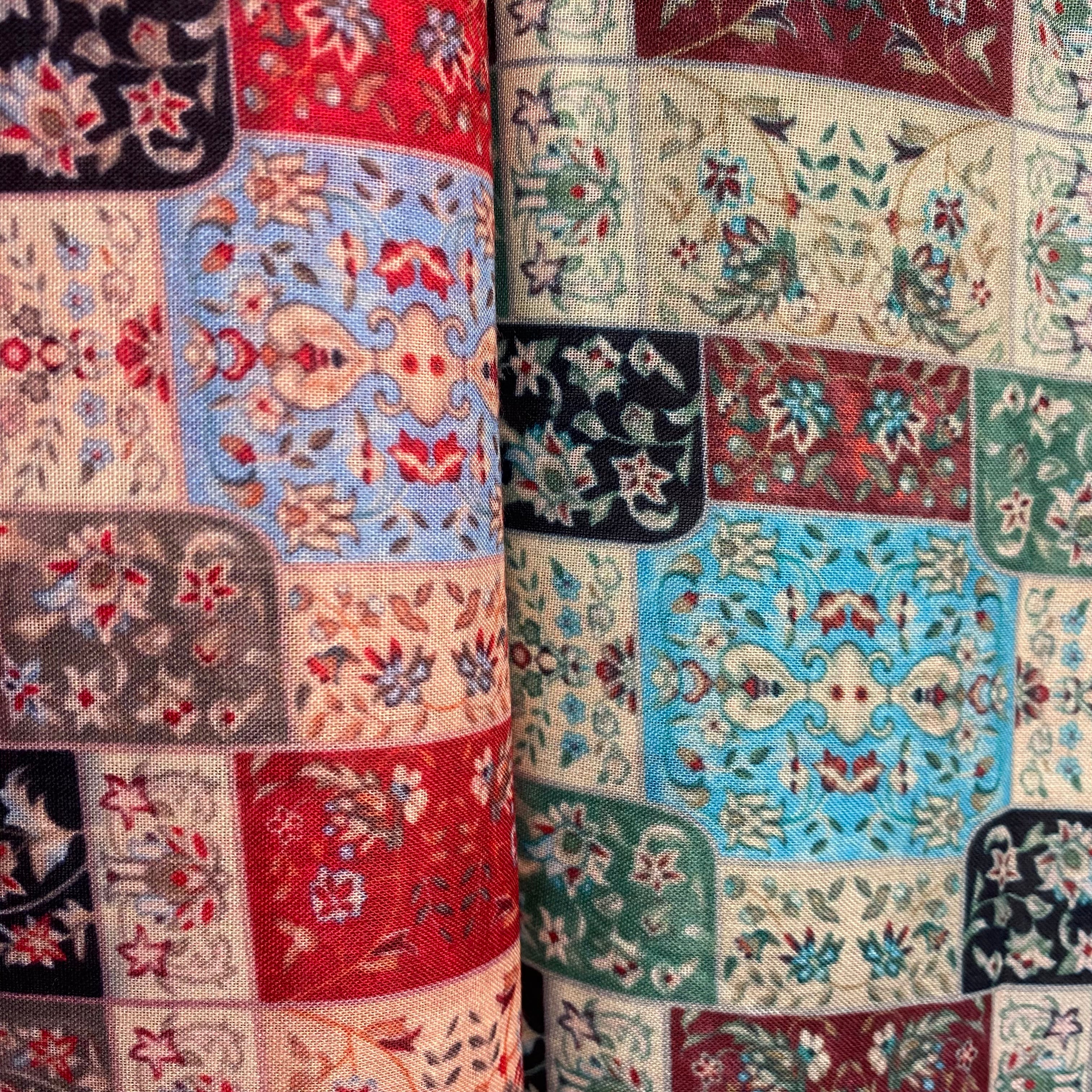 Royal patch design on Mul cotton per meter