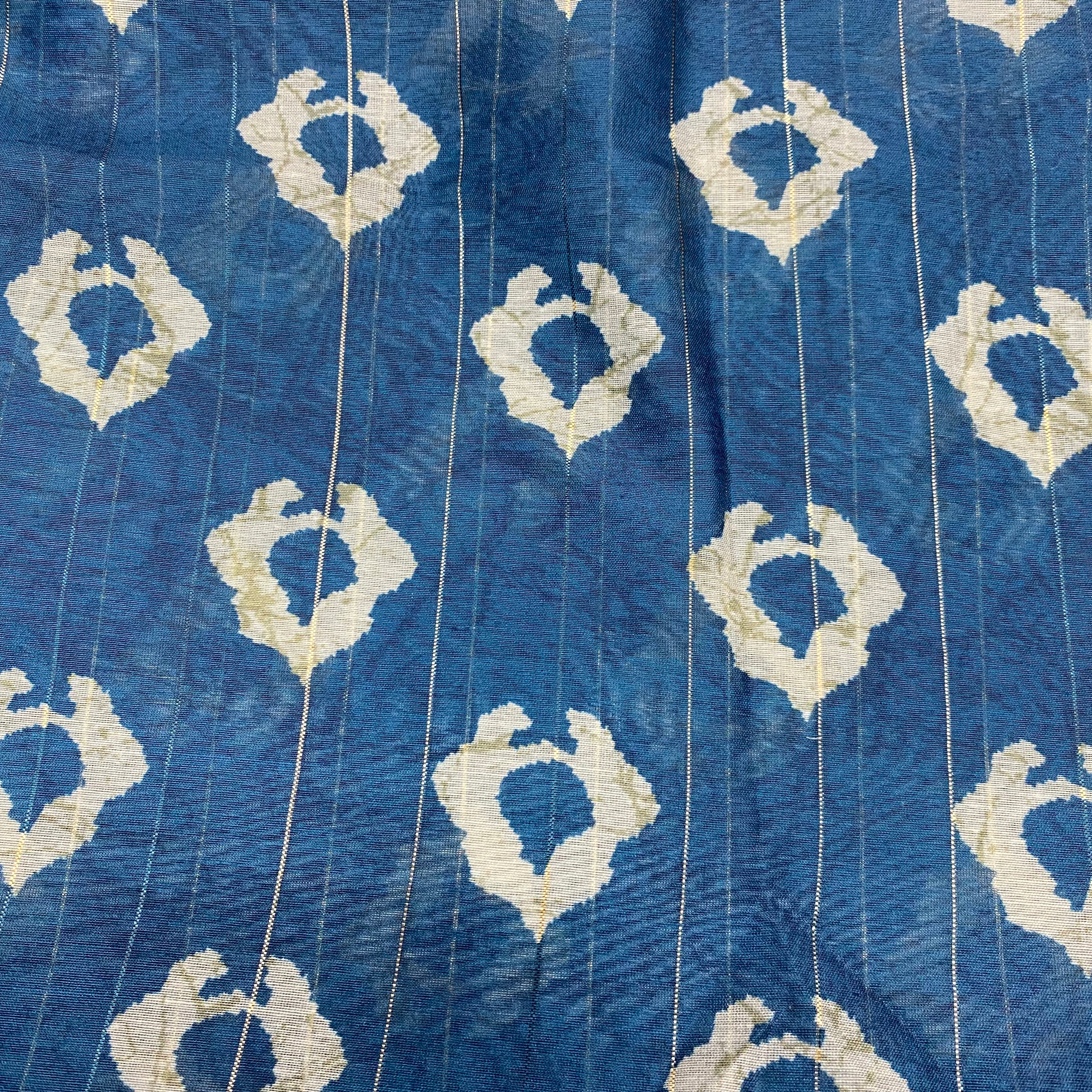 2 Meter Big bandhani print on Lurex Chanderi