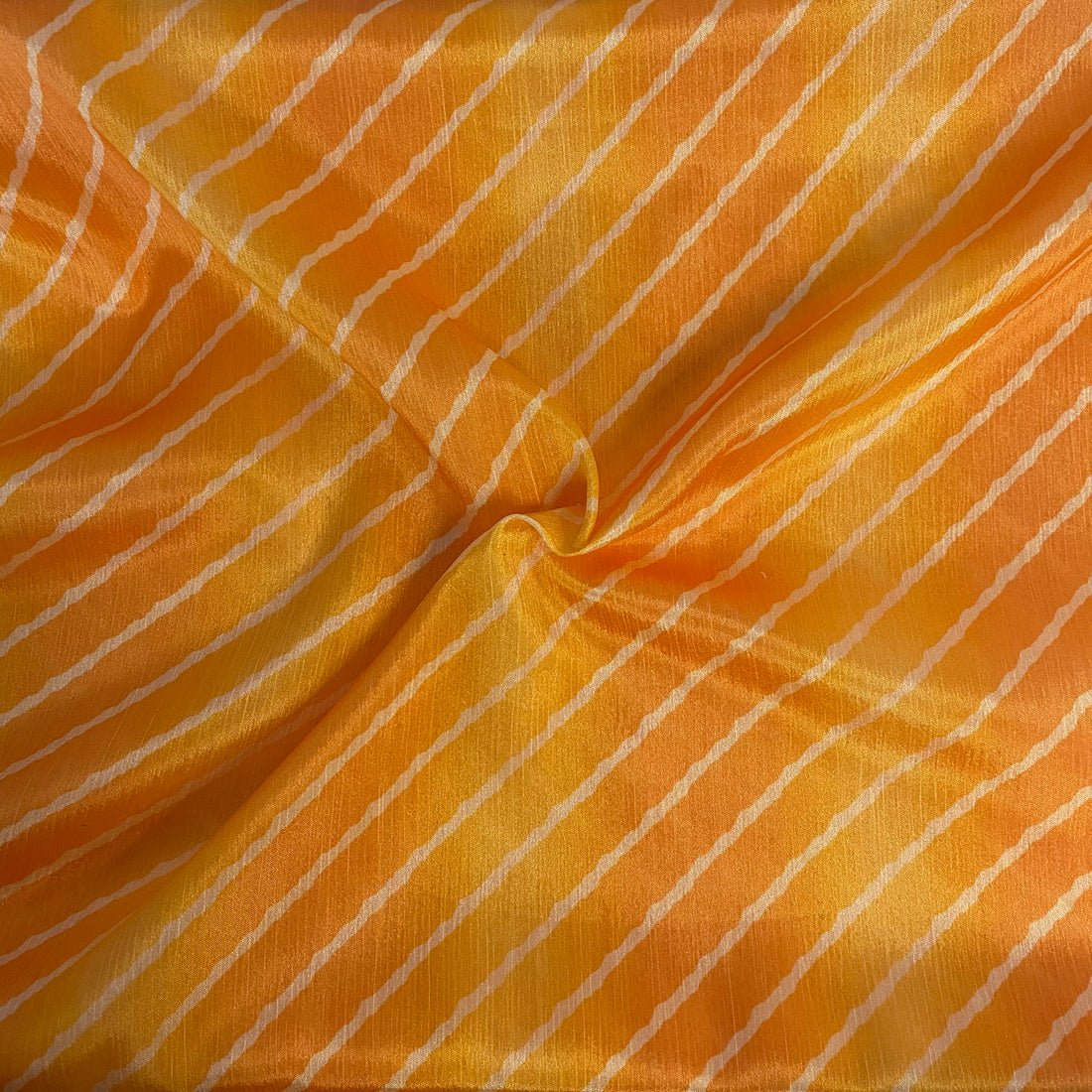 Leheriya with contrast shades on Chinon fabric per meter