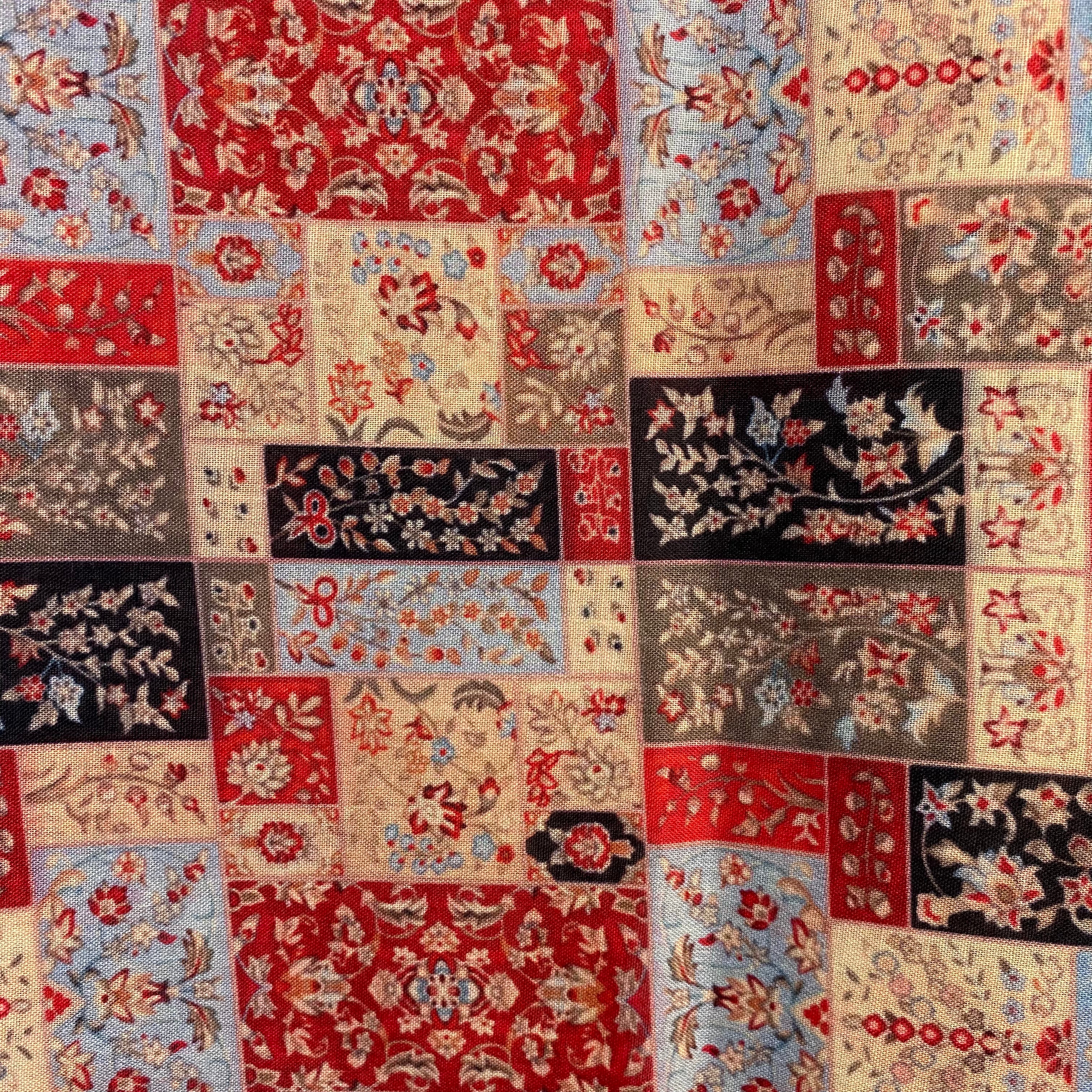 Royal patch design on Mul cotton per meter