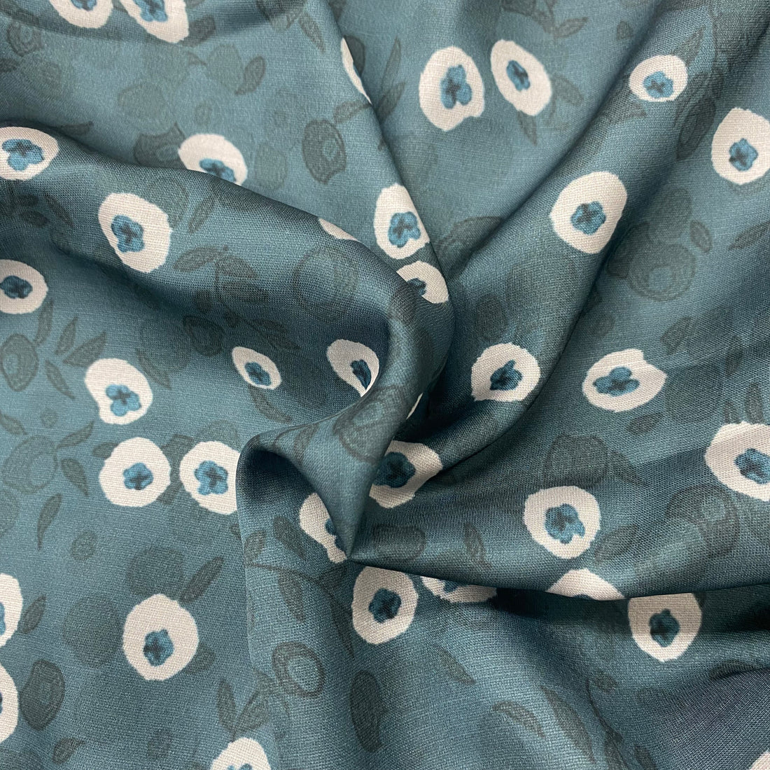 1.25 Meter Linen Satin floral print fabric