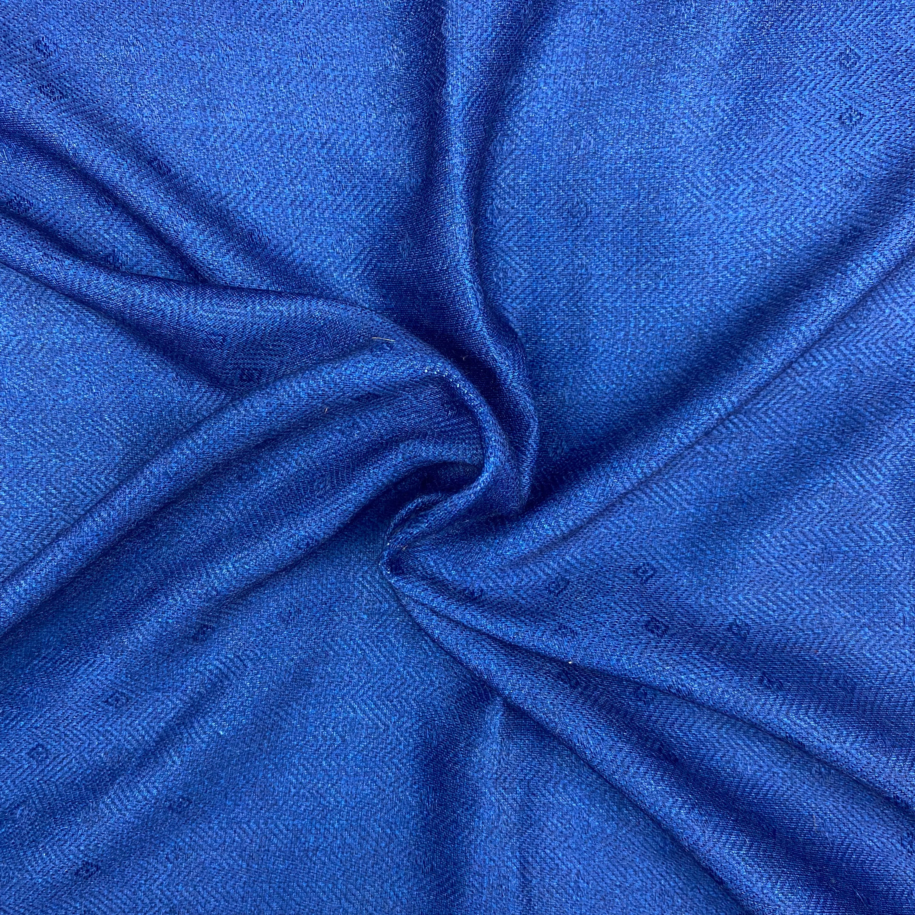 1 meter - bright plain blue color pashmina fabric
