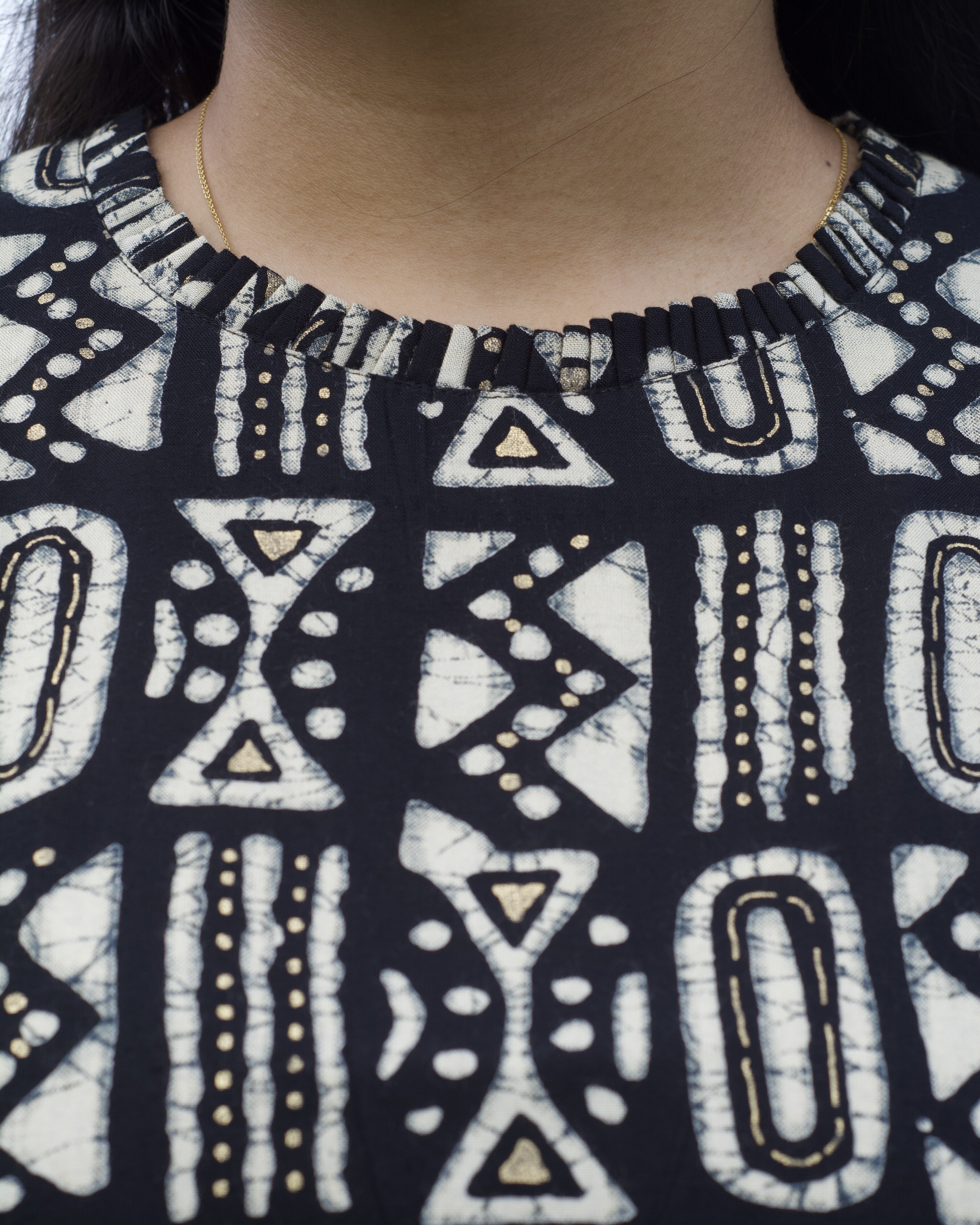 Abstract print with foil Cotton Long kurta - indiefabstore