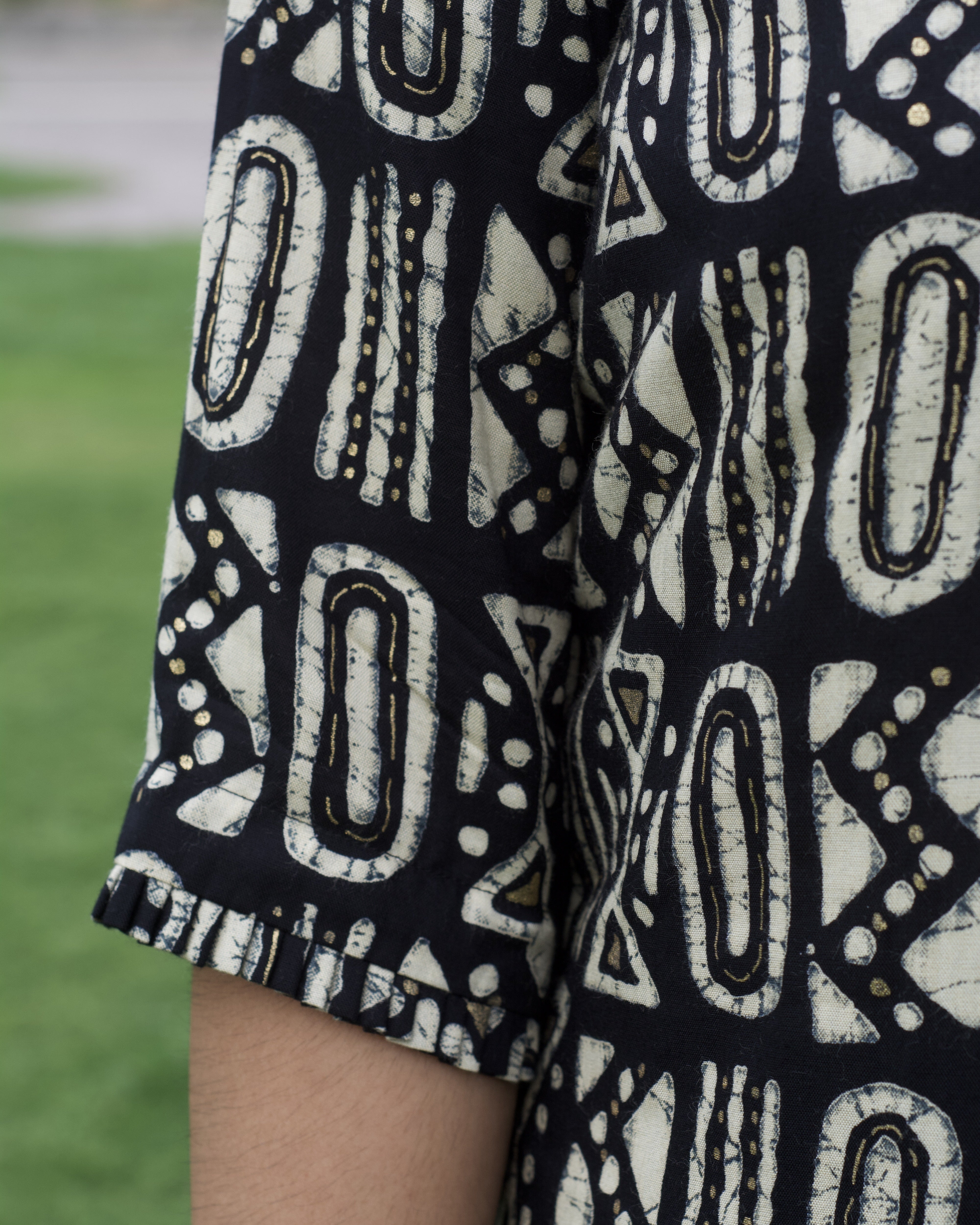 Abstract print with foil Cotton Long kurta - indiefabstore