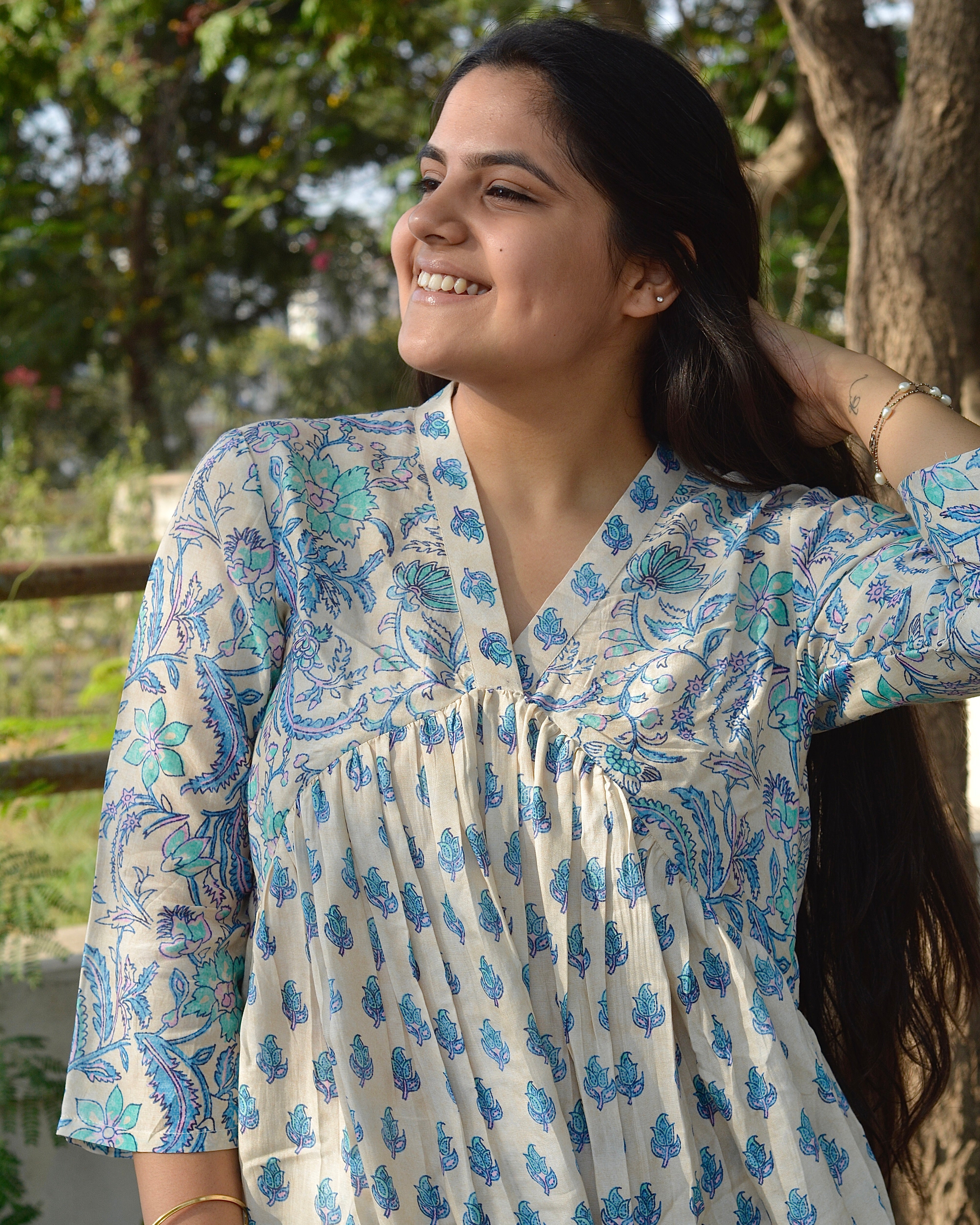 Alia cut pure muslin suit set - set of 2 - indiefabstore