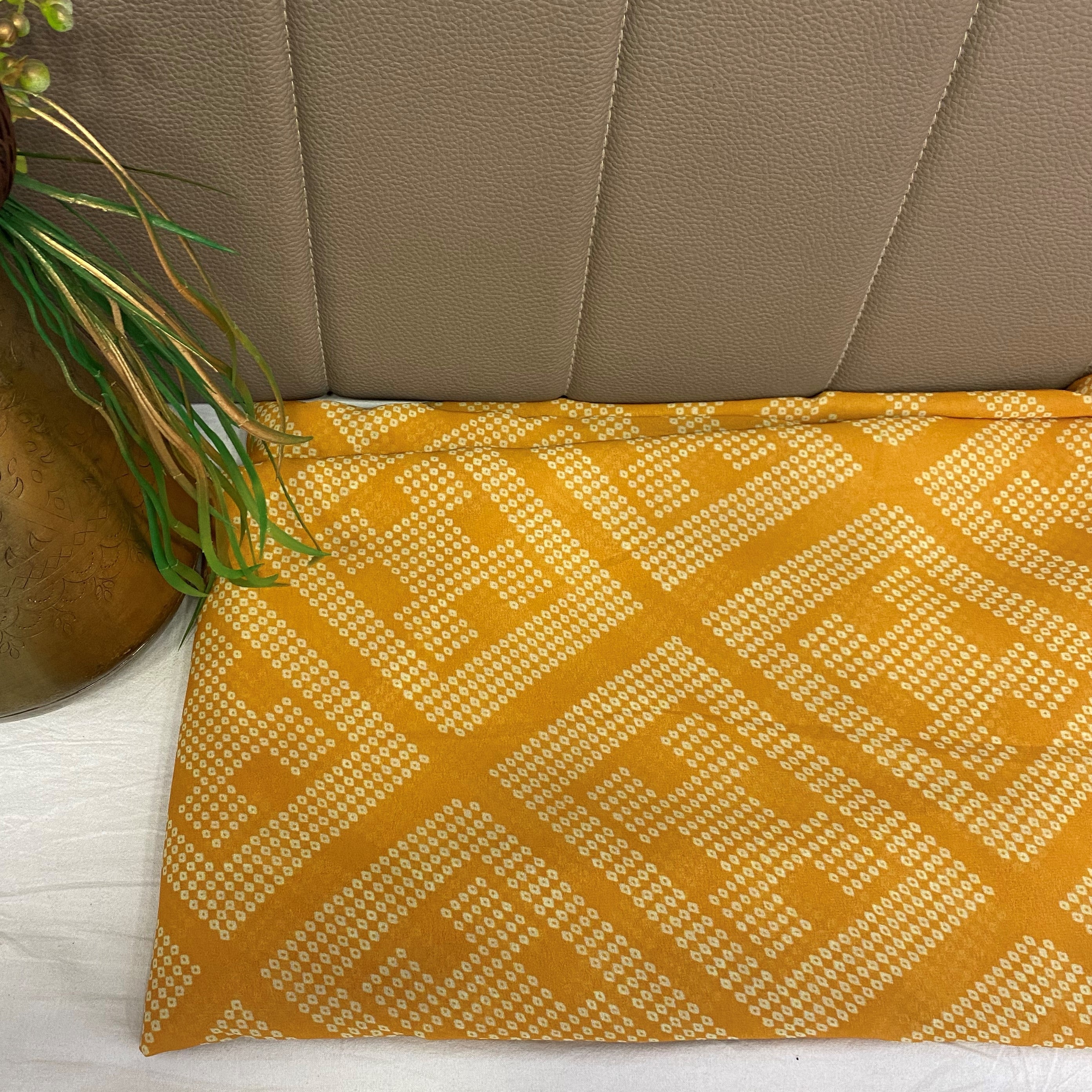 All Over Bandhani Print Georgette Fabric per meter - indiefabstore