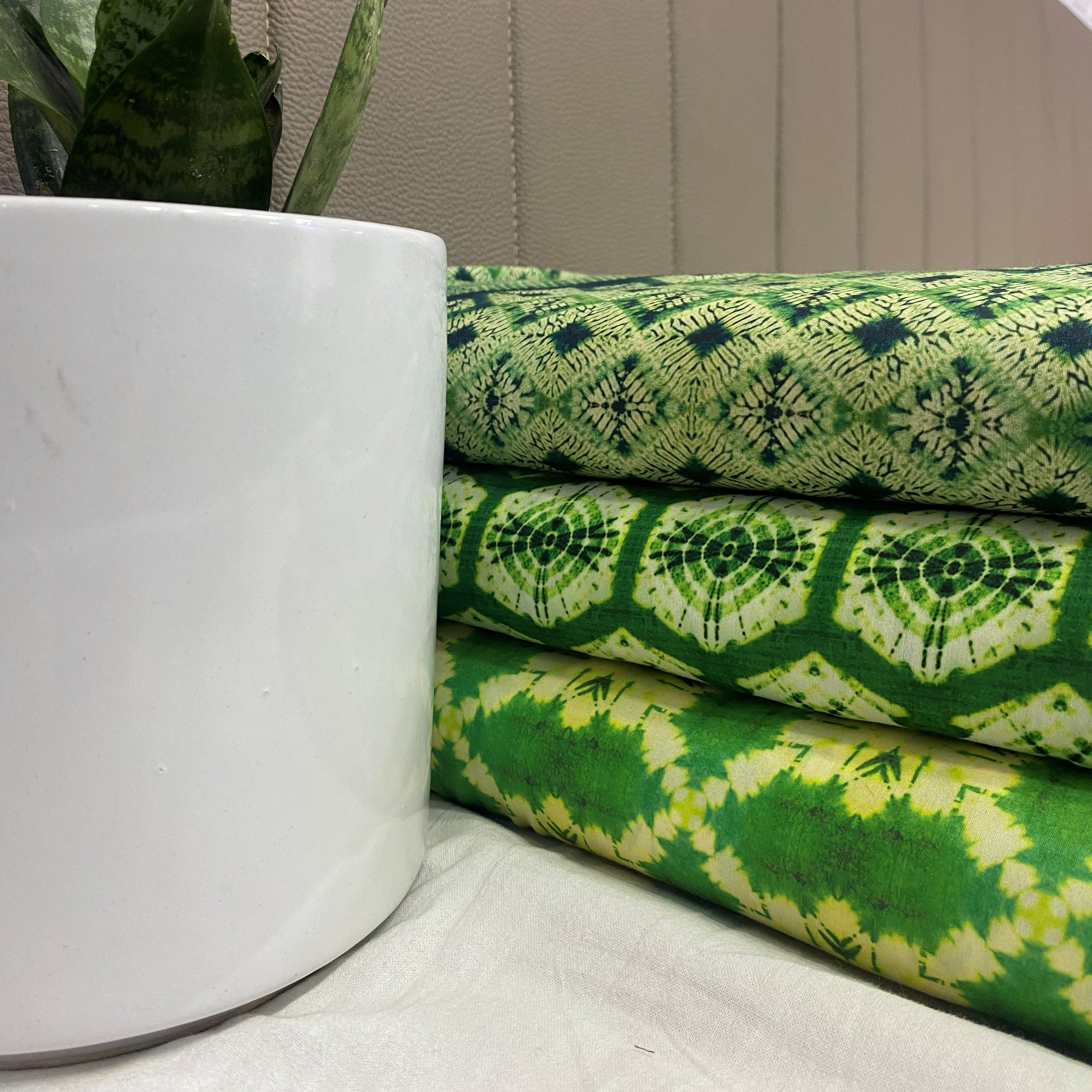 All Over Geometric Print Muslin Fabric per meter - indiefabstore