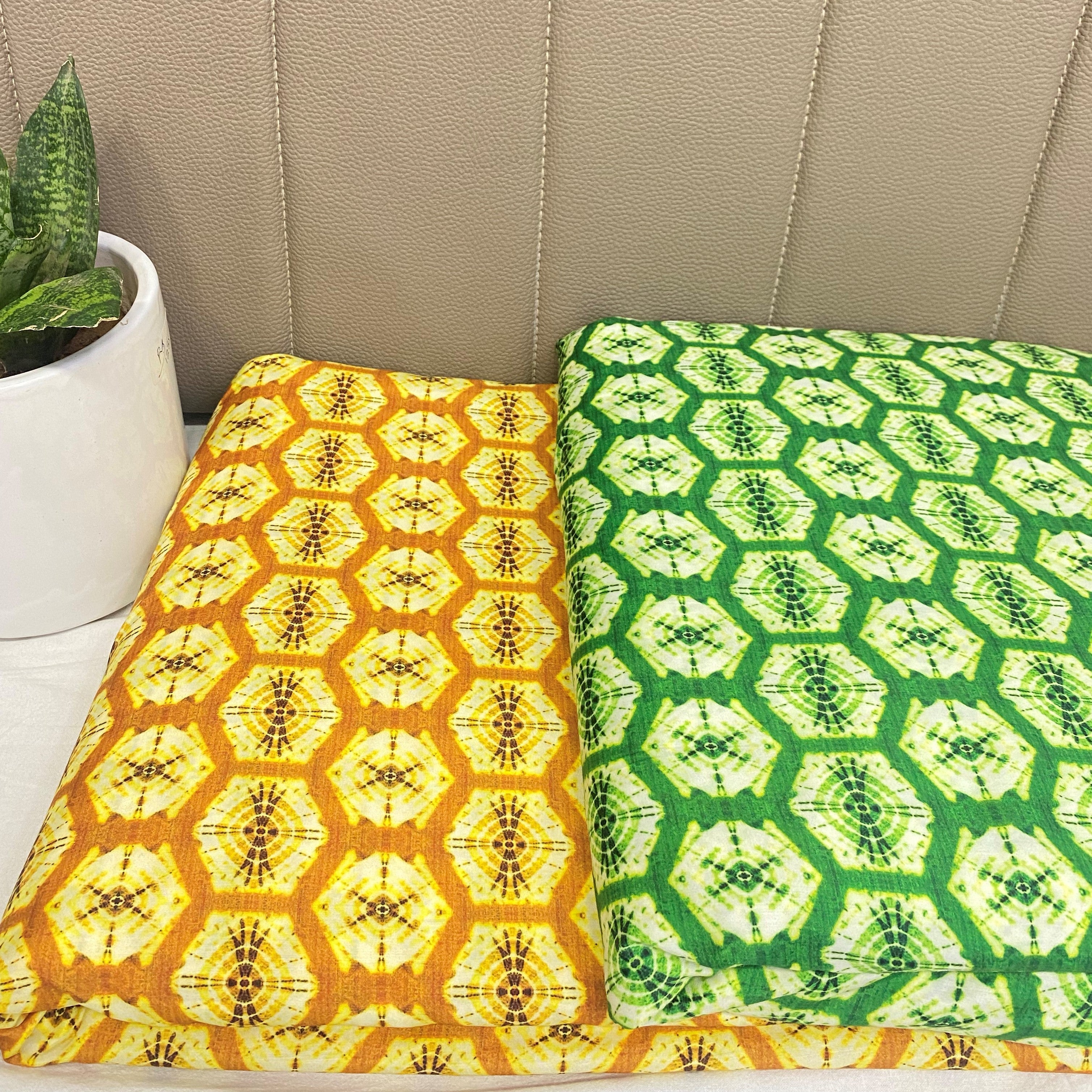 All Over Geometric Print Muslin Fabric per meter - indiefabstore