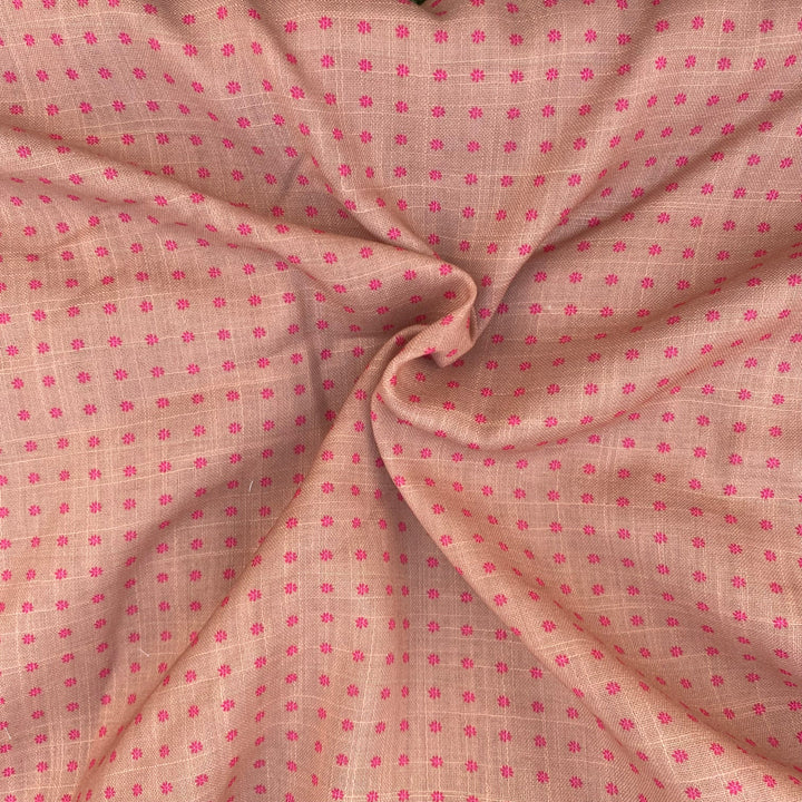 Floral Dot print on Cotton linen fabric per meter - indiefabstore