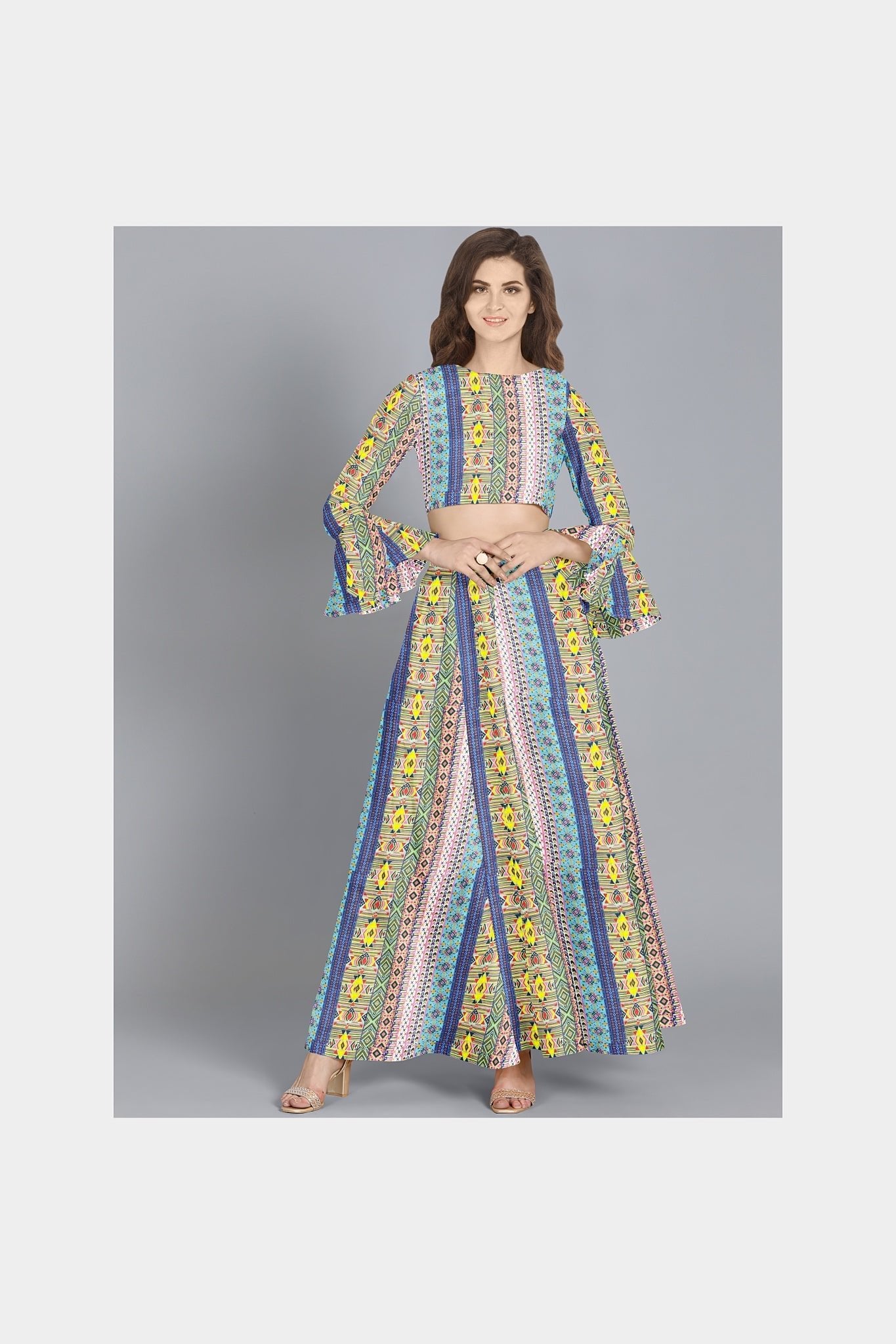 Pure muslin fabric with elegant pastel coloured print - Multicolor per meter - indiefabstore