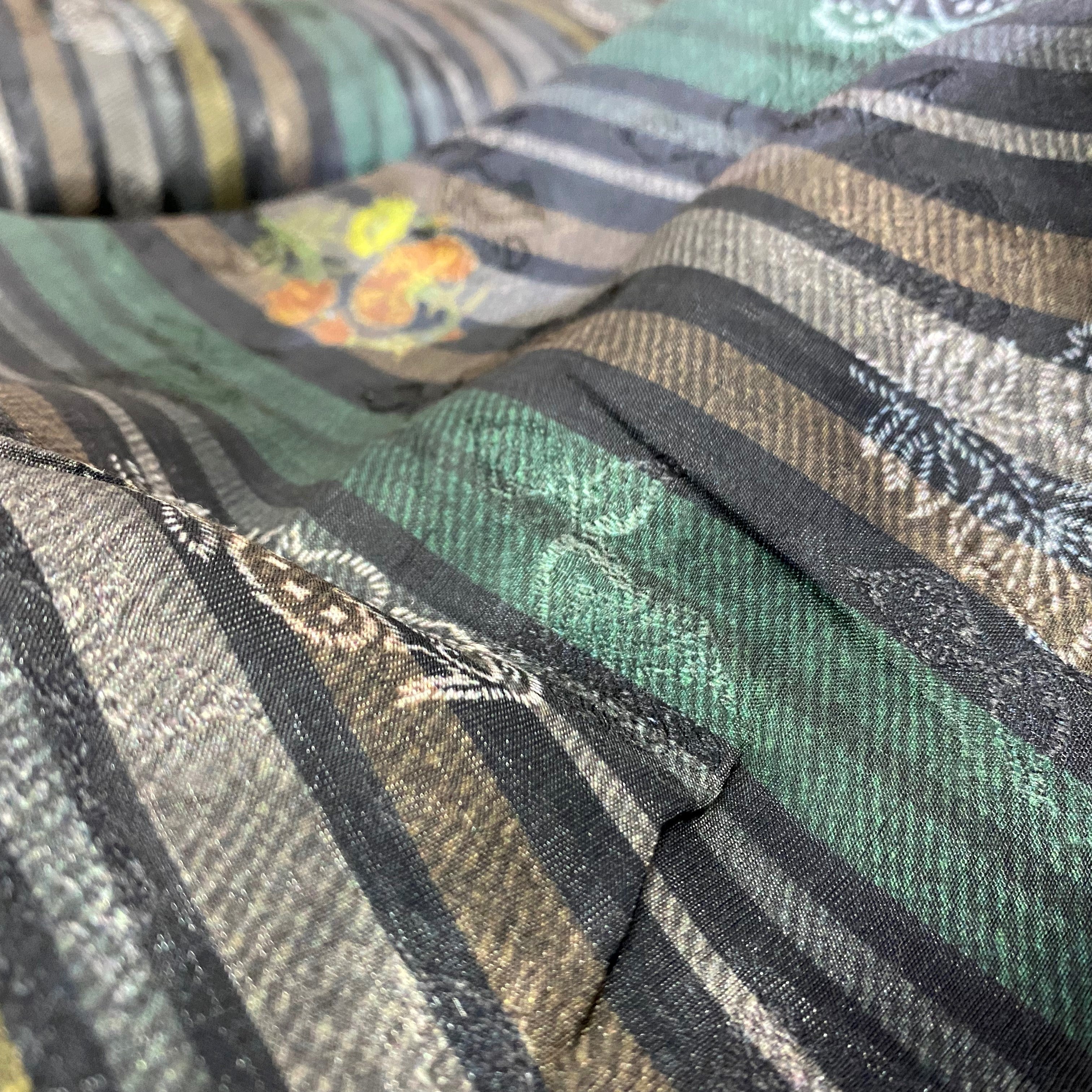 Stirpes and floral print on exclusive jacquard fabric per meter - indiefabstore