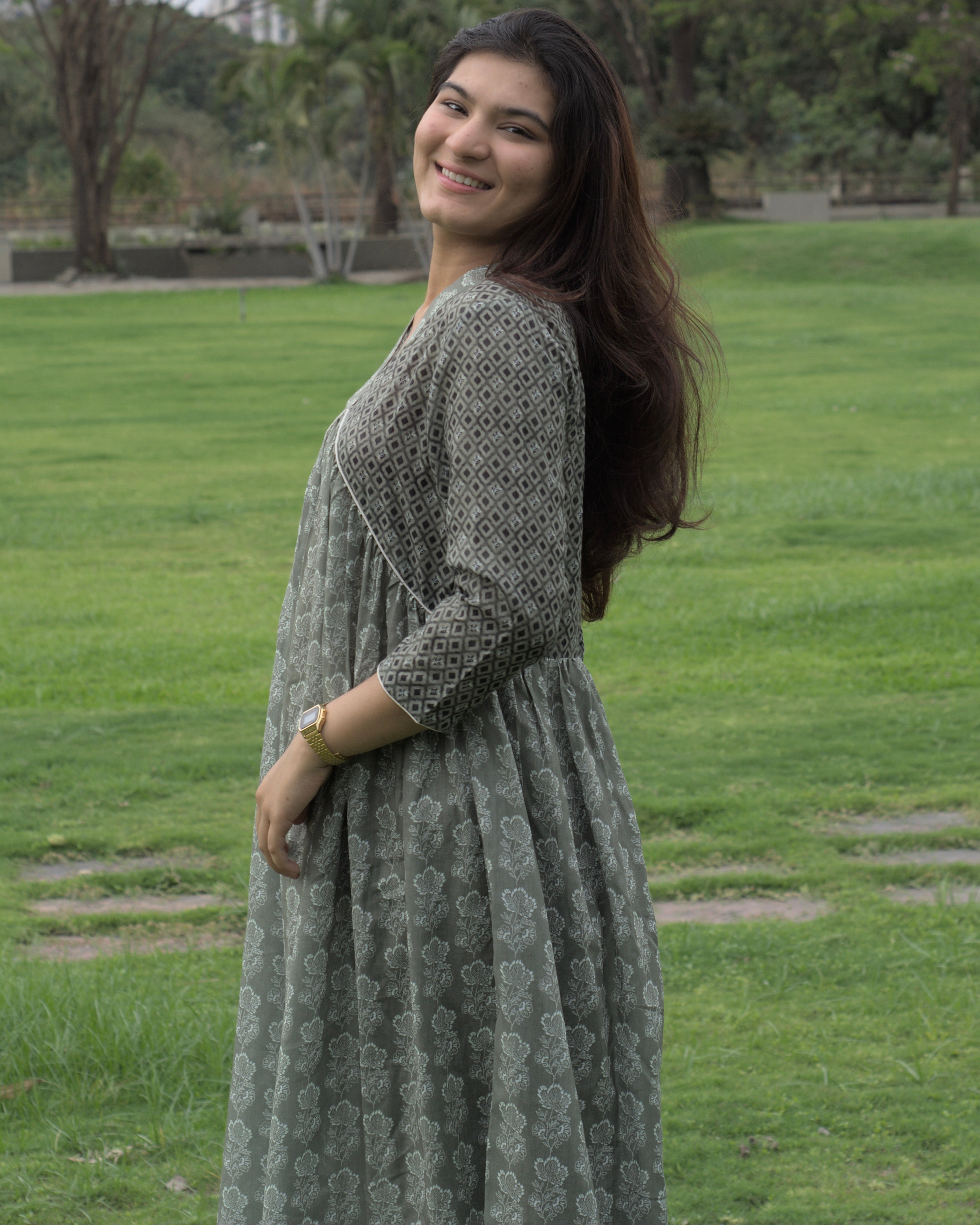 Summer print Alia cut mul cotton kurta - indiefabstore