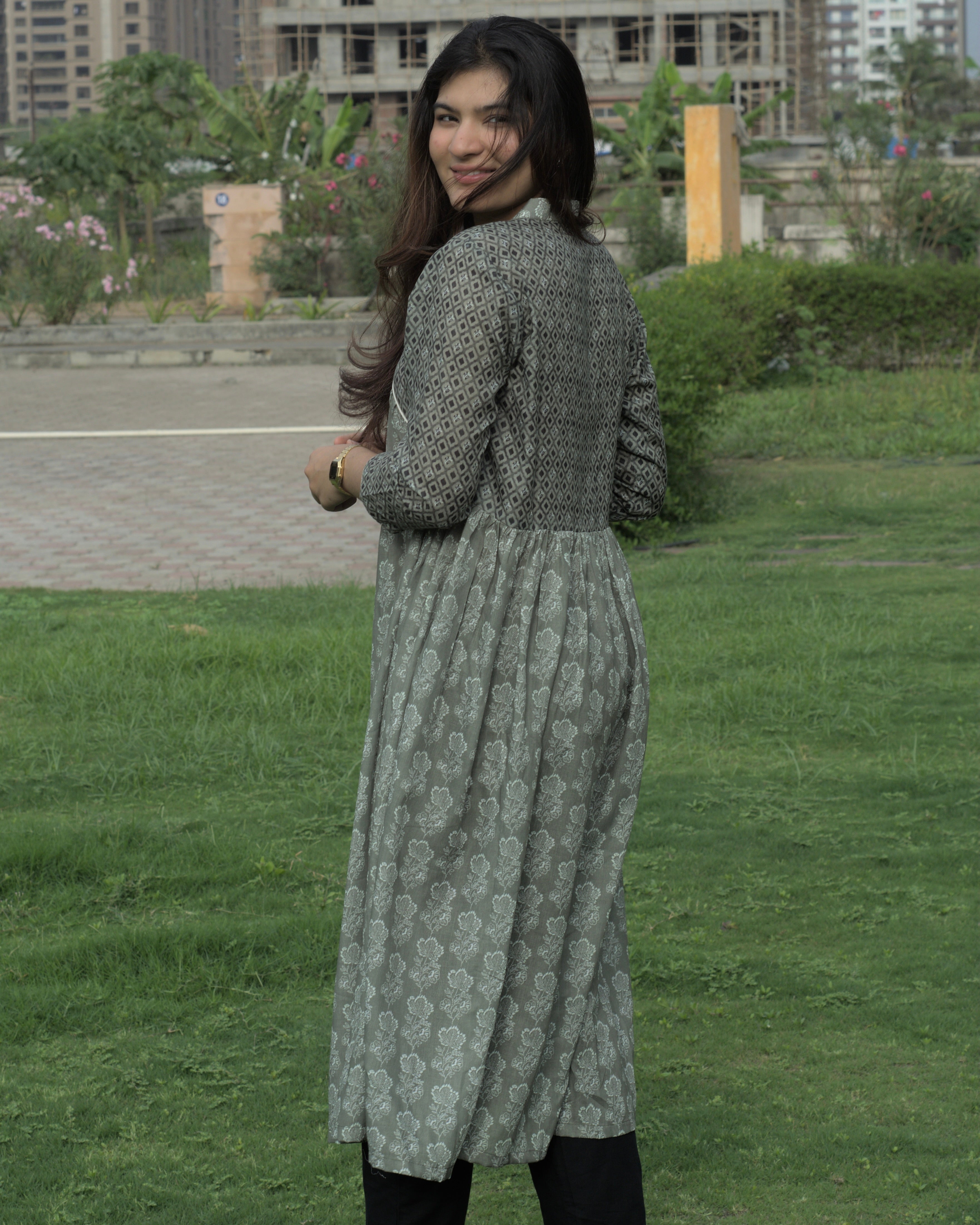 Summer print Alia cut mul cotton kurta - indiefabstore