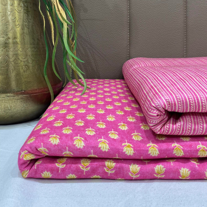 Top and Bottom Printed Super Cotton Fabric, per meter price - indiefabstore